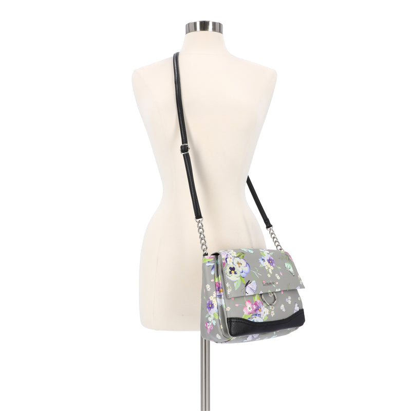 Gigi Crossbody Bag - Women's Handbags - Koltov Bags - Pansey Grey / Floral